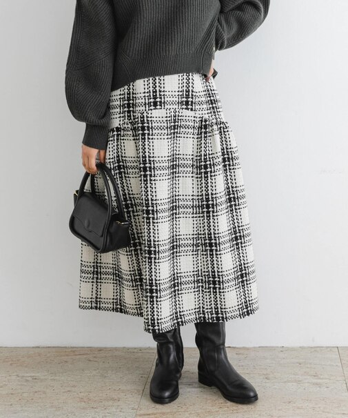 F by ROSSO　ツイードチェックスカート