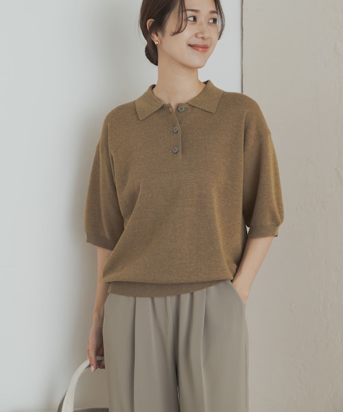 ★美品★ アーバンリサーチ ニット 半袖 ポロシャツ Lサイズ ニットポロシャツ｜アーバンリサーチの通販｜&mall（アンド