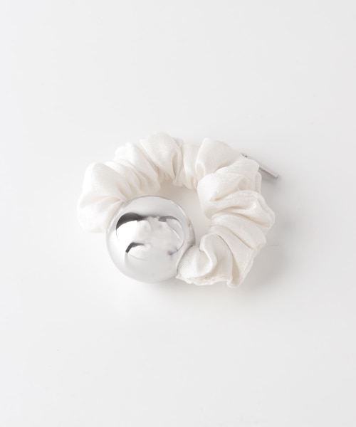 heyep silkBeanie/lBall silk/巾着/ヘアゴム heyep｜Medium Metal Ball Silk Scrunchie（ヘッドアクセサリー