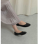 スクエアトウVカットフラットシューズ