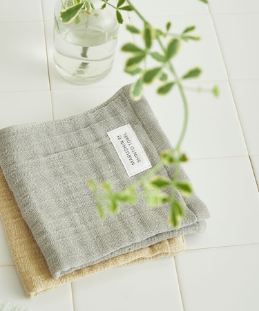 『WEB限定』MARUSHIN by SHINTO TOWEL　ランダムガーゼ ハンドタオル 2枚セット