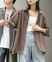 『ユニセックス』アソートレースオープンカラーショートスリーブシャツ