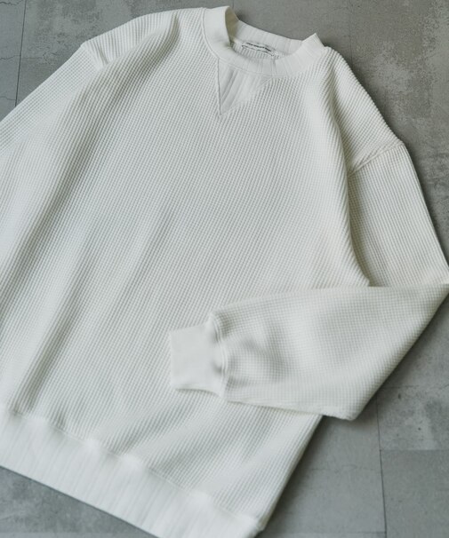 『XLサイズ／WEB限定』『UR TECH』裏起毛ワッフルロングスリーブTシャツ