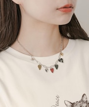 メタルハートチャームネックレス