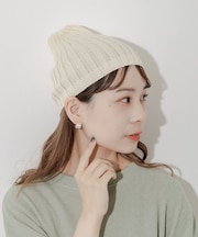 コットンリネンリブビーニー