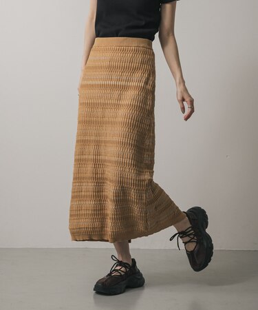 マルチボーダーニットスカート