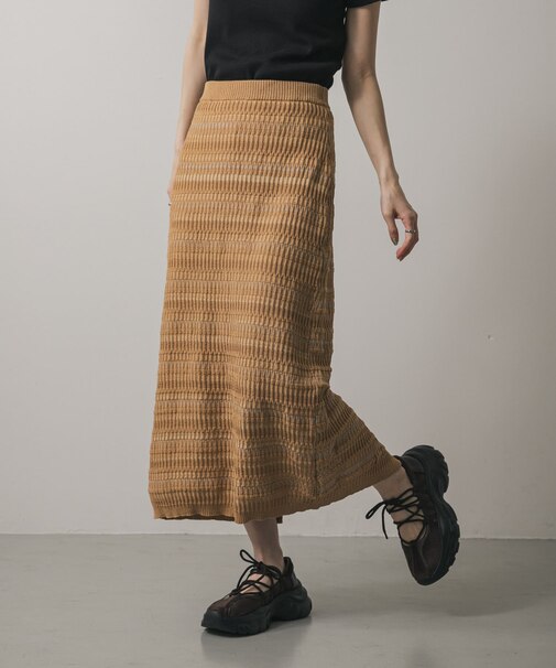 マルチボーダーニットスカート