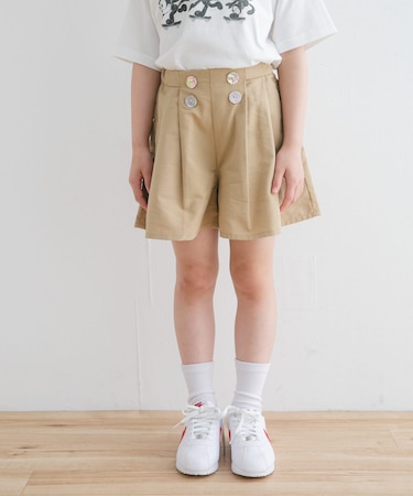 『WEB／一部店舗限定サイズ』フロントボタンキュロットパンツ(KIDS)