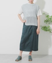 リネンレーヨン ラップスカート