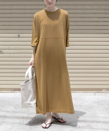 FORK&SPOON　モダールカノコクルーネックワンピース