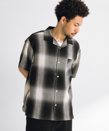 オンブレチェックショートスリーブシャツ