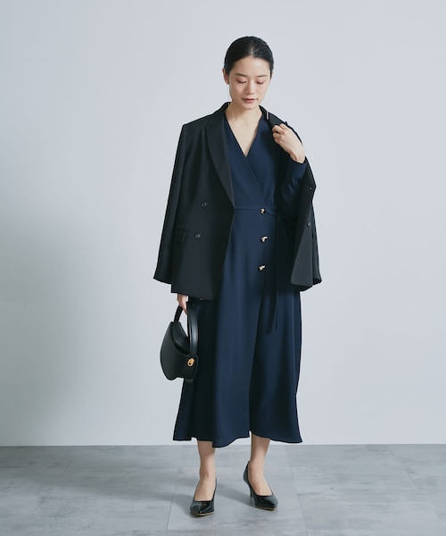 アーバンリサーチ カシュクール ワンピース URBAN RESEARCH ROSSO｜スエードライクカシュクールワンピース