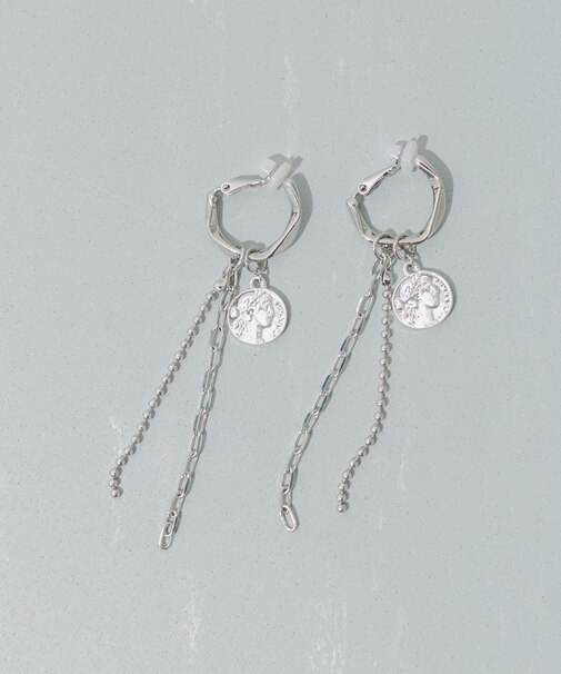 コインチェーンフープイヤリング