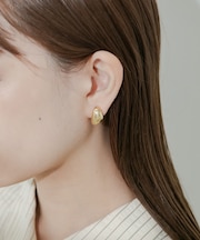 メタルプックリフロントイヤリング