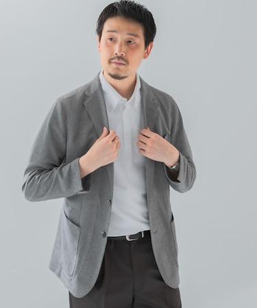 『イージーケア／速乾』LIFE STYLE TAILOR　メランジニットイージージャケット