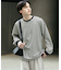 ワッフルボーダーロングTシャツ