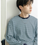 ワッフルボーダーロングTシャツ