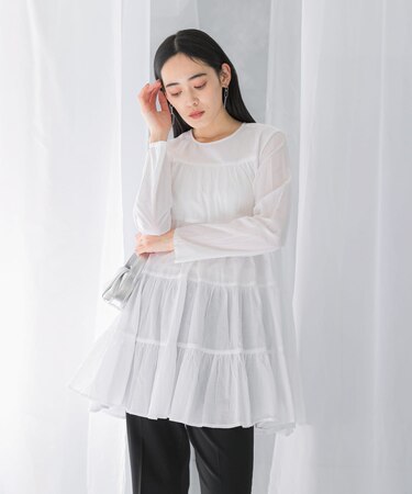 normment　COTTON VOIL TIERED TUNIC