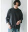ポンチ8分袖ラウンドヘムTシャツ