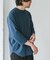 ポンチ8分袖ラウンドヘムTシャツ