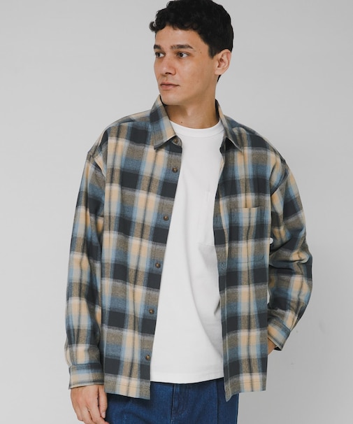 リラックスフィットチェックレギュラーシャツ