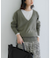 new basic　カシミヤコットンVネックチュニックニット