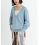 new basic　カシミヤコットンVネックチュニックニット