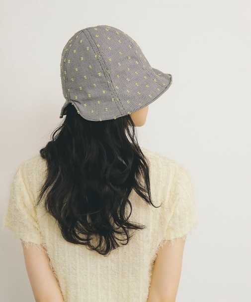 刺繍チェックチューリップHAT