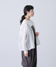 コットンシルクシアーフーディシャツ