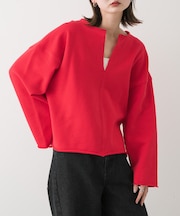 Vネックルーズスウェット