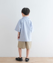 『WEB／一部店舗限定サイズ』ロゴ刺繍ストライプシャツ(KIDS)