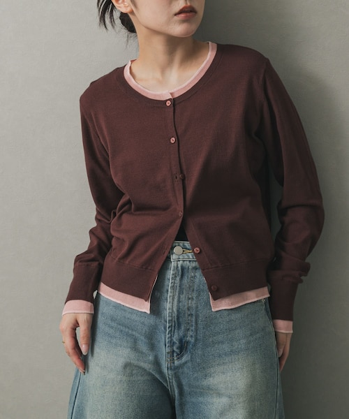 レイヤードバイカラーニットカーディガン｜アーバンリサーチの