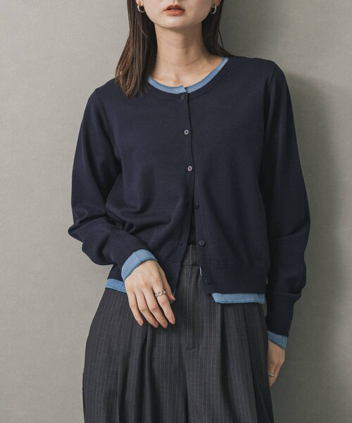 レイヤードバイカラーニットカーディガン｜アーバンリサーチの