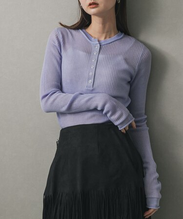 シアーヘンリーネックセーター