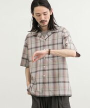 リラックスオープンカラーチェックシャツ