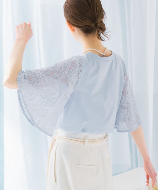 『WEB限定』ペイズリーレースフレアスリーブプルオーバー