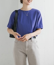 『UVカット／接触冷感 ／マシンウォッシャブル』シルキーコットンロールスリーブプルオーバー
