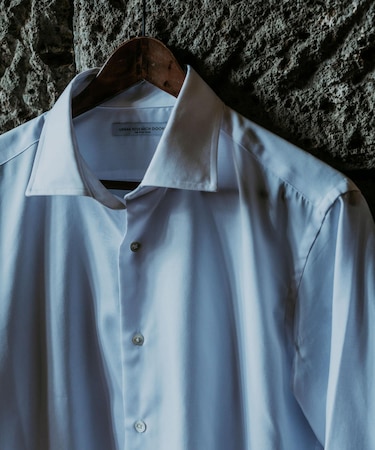 『イージーケア』LIFE STYLE TAILOR セミワイドツイル無地シャツ