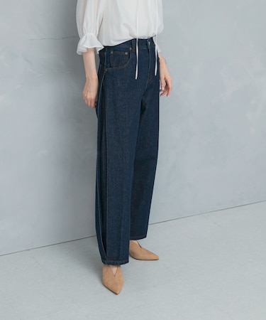 YENN　SIDE PLEATED DENIM