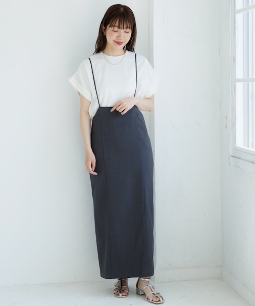 『WEB／一部店舗限定』ナローサスペンダースカート