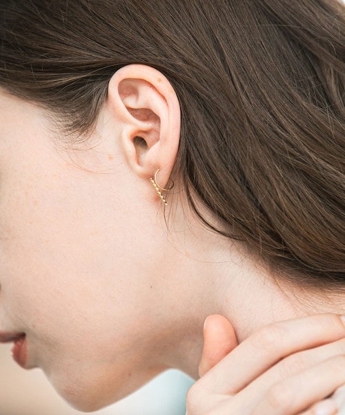 K18YG ダイヤモンド フープ ピアス｜エテの通販｜&mall（アンドモール