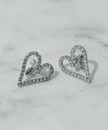 ビジューハートイヤリング