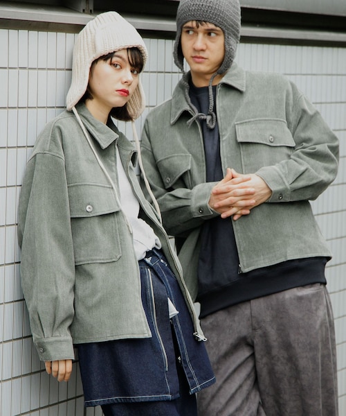 ユニセックス』『セットアップ対応』ヴィンテージツイルZIP