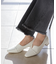 Vカットローヒールパンプス