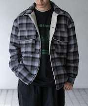 オンブレーチェックボアジャケット