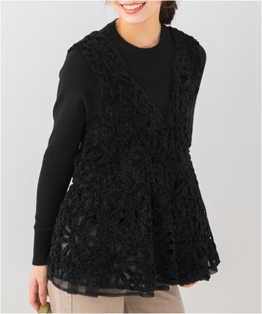 F by ROSSO　モールレースペプラムジレ