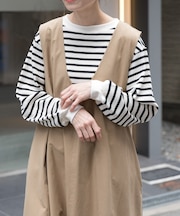 FORK&SPOON　変形ワッフルロングスリーブTシャツ
