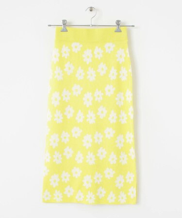 花柄ニットタイトスカート