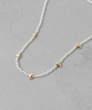 ハートモチーフパールネックレス