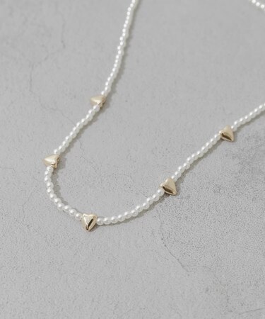 ハートモチーフパールネックレス